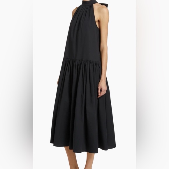 STAUD Dresses & Skirts - STAUD Marlowe Halter Midi Dress Poplin Black Brand New